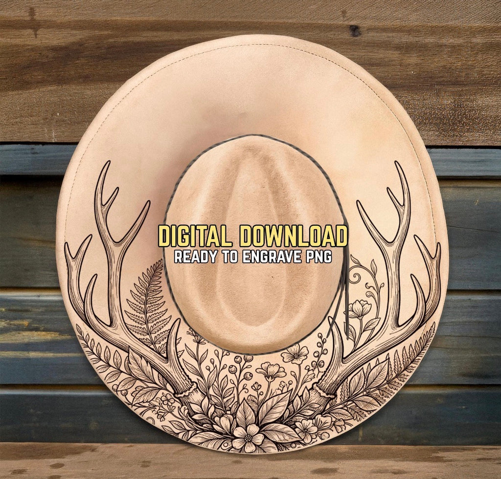 Flat Wide Brim Burned Hat