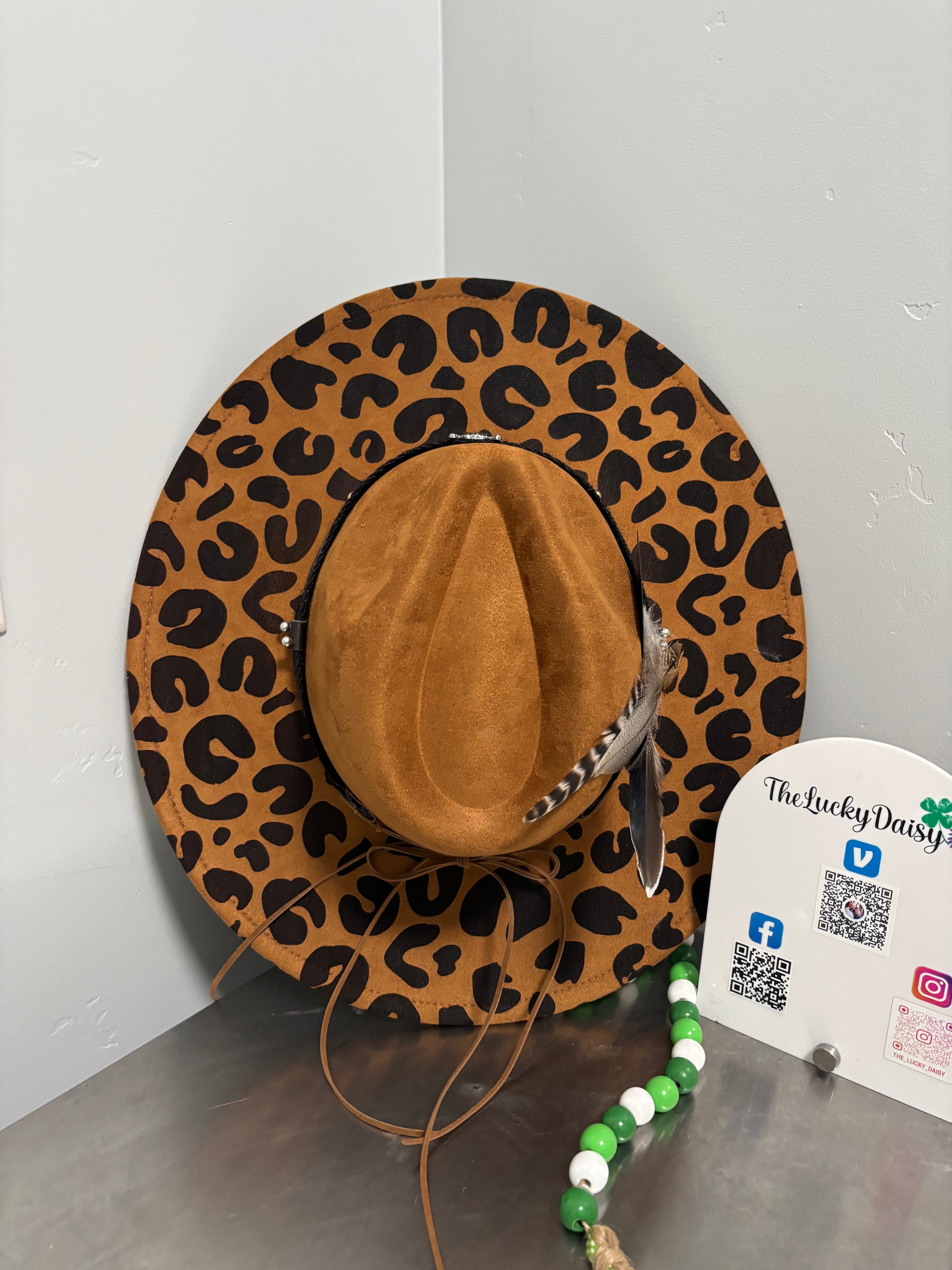 Flat Wide Brim Burned Hat